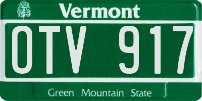 VT license plate OTV917