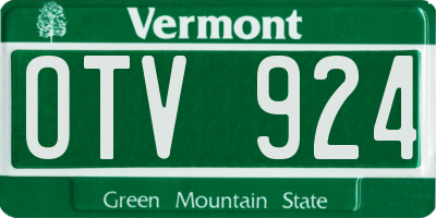 VT license plate OTV924