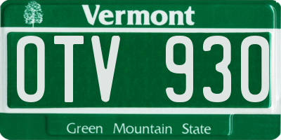 VT license plate OTV930