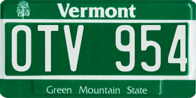 VT license plate OTV954