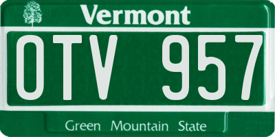 VT license plate OTV957