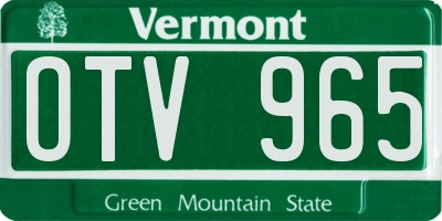 VT license plate OTV965