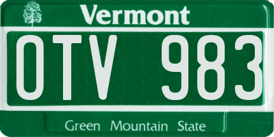 VT license plate OTV983
