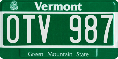 VT license plate OTV987