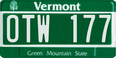 VT license plate OTW177