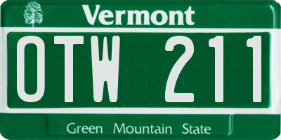VT license plate OTW211