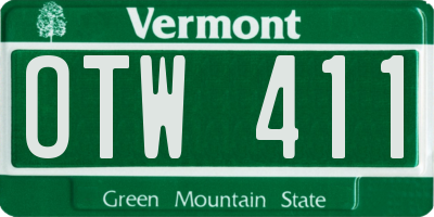 VT license plate OTW411