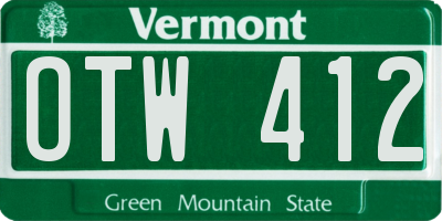 VT license plate OTW412