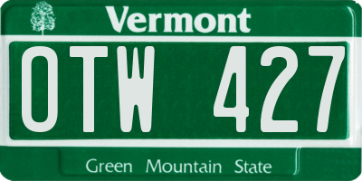 VT license plate OTW427