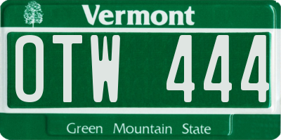 VT license plate OTW444