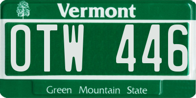 VT license plate OTW446