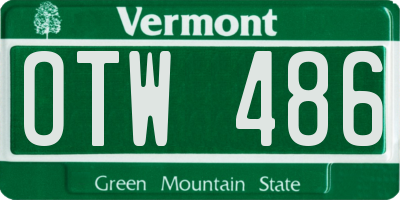 VT license plate OTW486