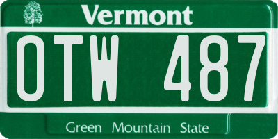 VT license plate OTW487