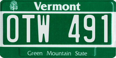 VT license plate OTW491