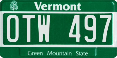 VT license plate OTW497