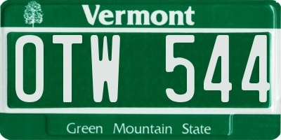VT license plate OTW544