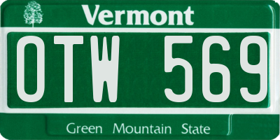 VT license plate OTW569