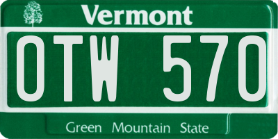 VT license plate OTW570