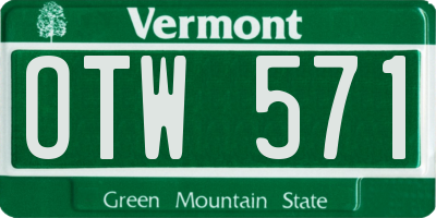 VT license plate OTW571