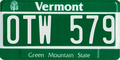 VT license plate OTW579