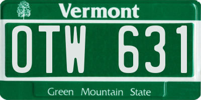 VT license plate OTW631