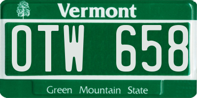 VT license plate OTW658