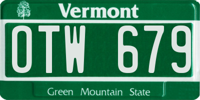VT license plate OTW679