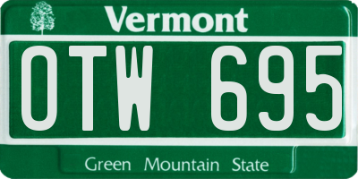 VT license plate OTW695