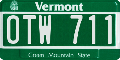 VT license plate OTW711