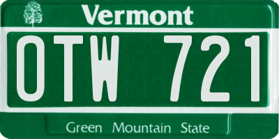 VT license plate OTW721