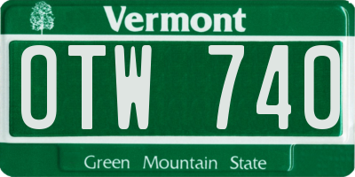 VT license plate OTW740