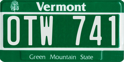 VT license plate OTW741