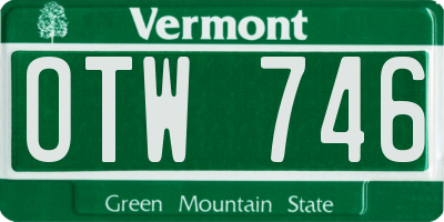 VT license plate OTW746