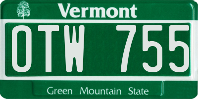VT license plate OTW755