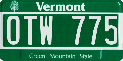 VT license plate OTW775