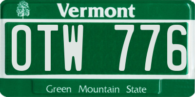 VT license plate OTW776