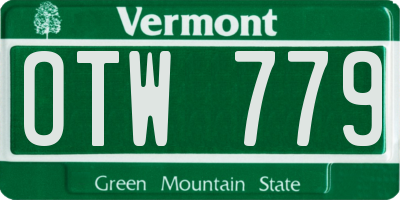 VT license plate OTW779