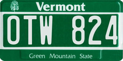 VT license plate OTW824