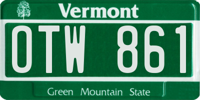VT license plate OTW861
