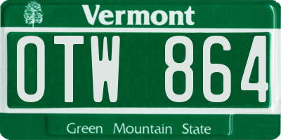 VT license plate OTW864
