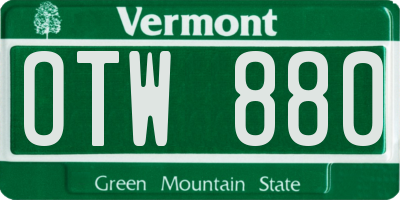 VT license plate OTW880