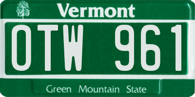 VT license plate OTW961