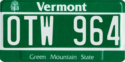 VT license plate OTW964
