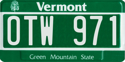 VT license plate OTW971