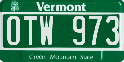 VT license plate OTW973