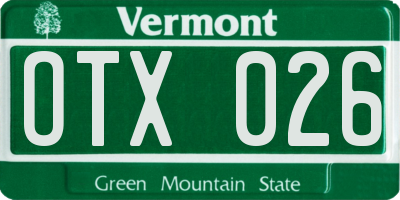 VT license plate OTX026