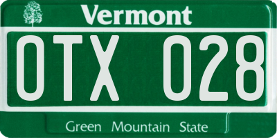 VT license plate OTX028