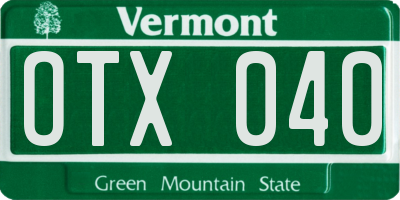 VT license plate OTX040