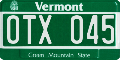 VT license plate OTX045