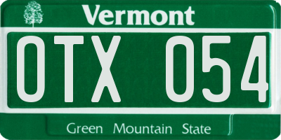 VT license plate OTX054